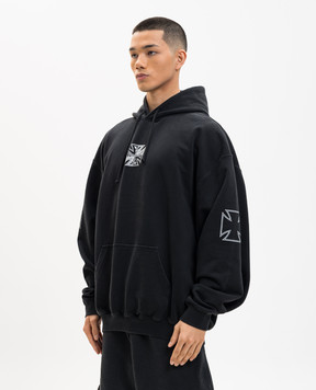 Vetements Black hoodie with print ME76HD161B