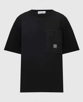 Stone Island Black T-shirt with logo patch L1S152100004S0115
