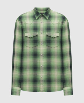 Tom Ford Green checkered shirt HDS001FMC305