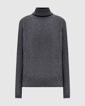 Allude Gray cashmere and silk sweater with sequins 26577102