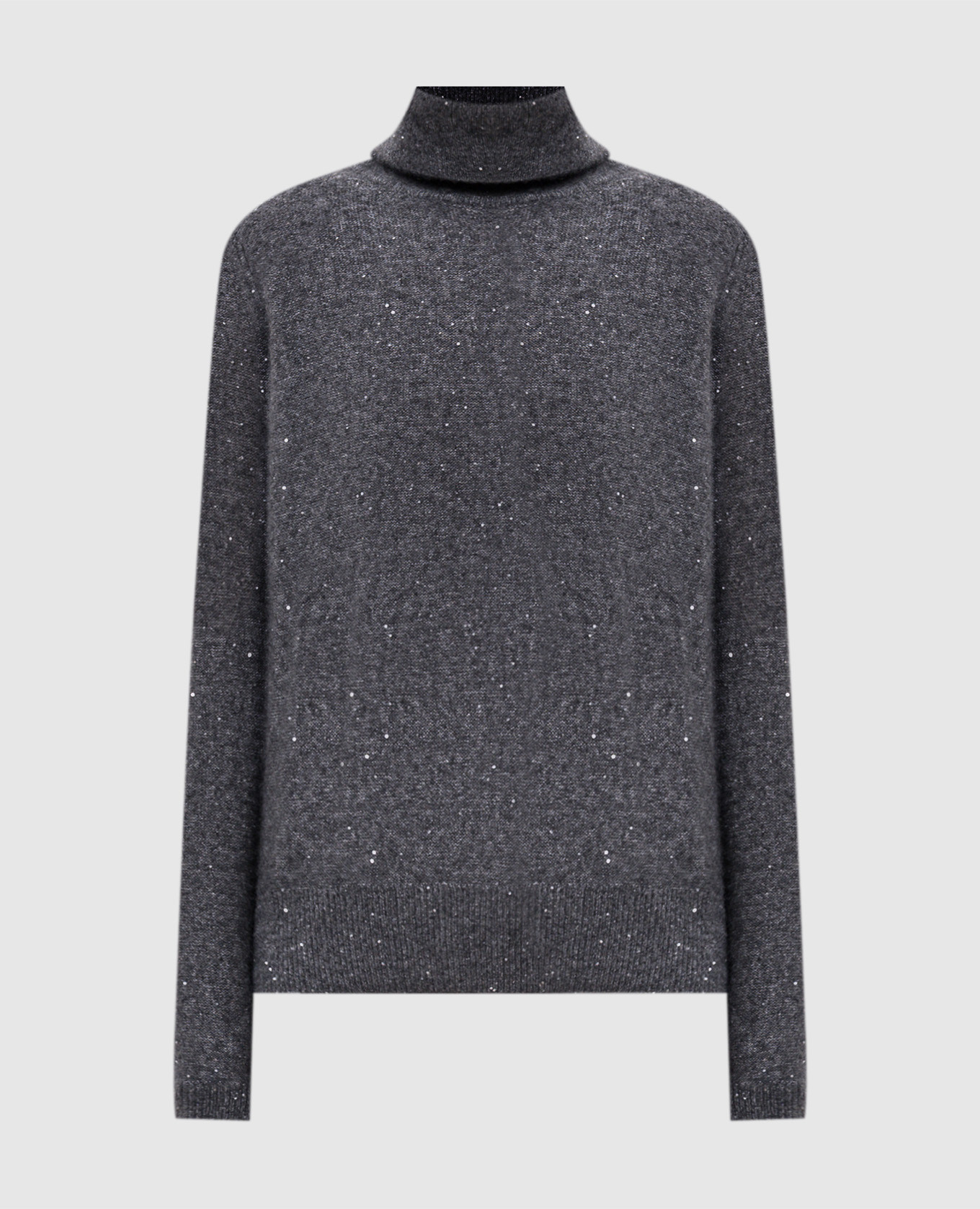 Gray cashmere and silk sweater with sequins