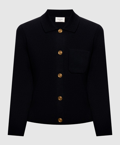 Blue wool cardigan
