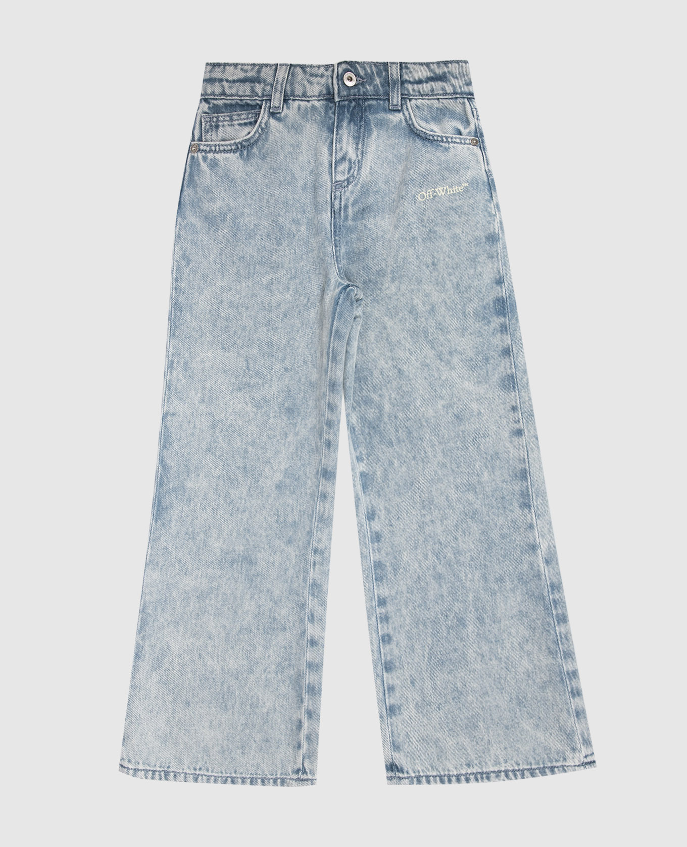 Children's blue jeans with logo print