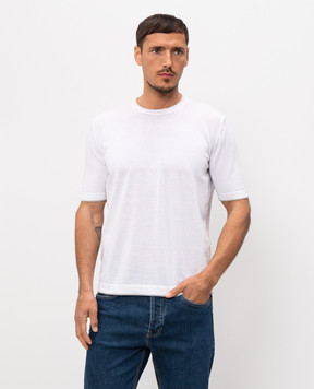 Pini Parma White T-shirt with contrast trim TSHIWHITE