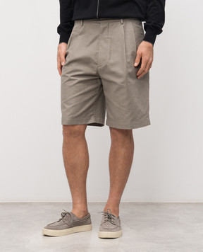 Brunello Cucinelli Khaki linen shorts MH262G0620