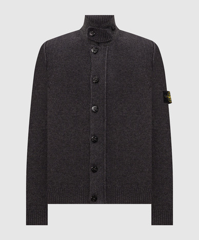 Gray cardigan with wool