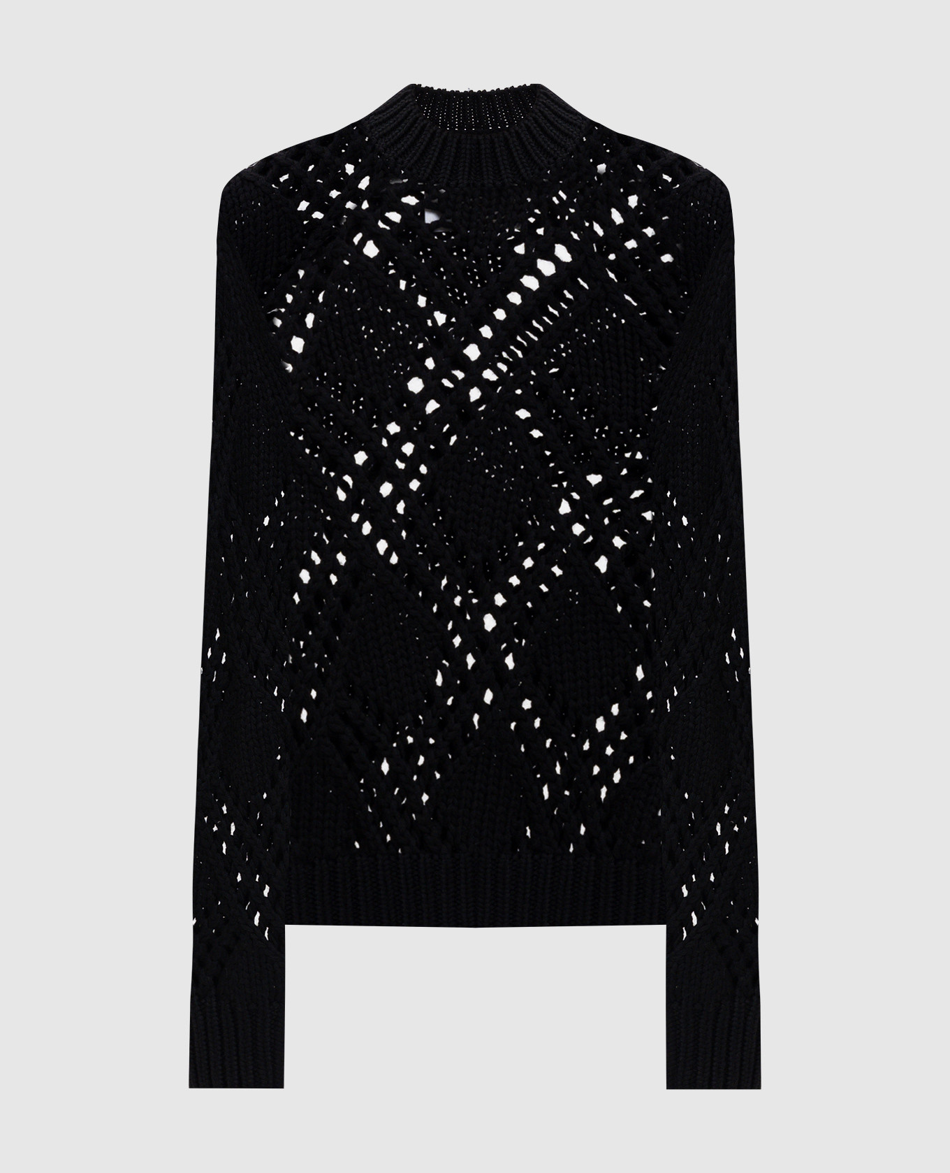 

Black wool sweater with a pattern Jil Sander