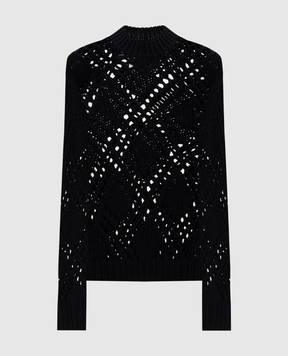 Jil Sander Black wool sweater with a pattern J03GP0184J14812