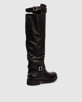 Jimmy Choo Black Leather Biker Boots BIKERKBERZ