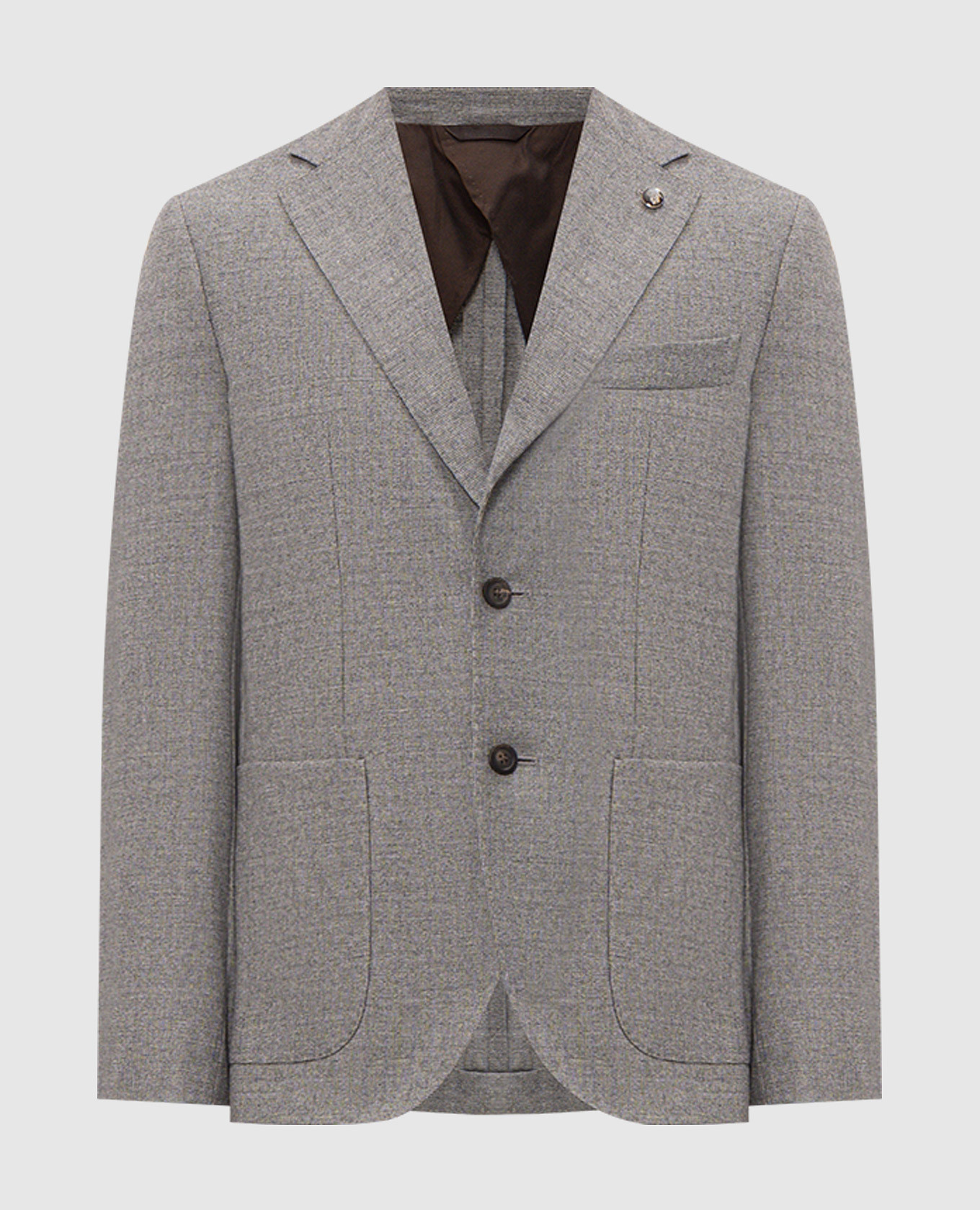 Gray wool jacket with a pattern