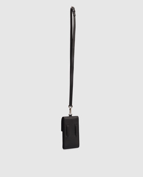 Stefano Ricci Black leather phone case with logo PP450GPRE