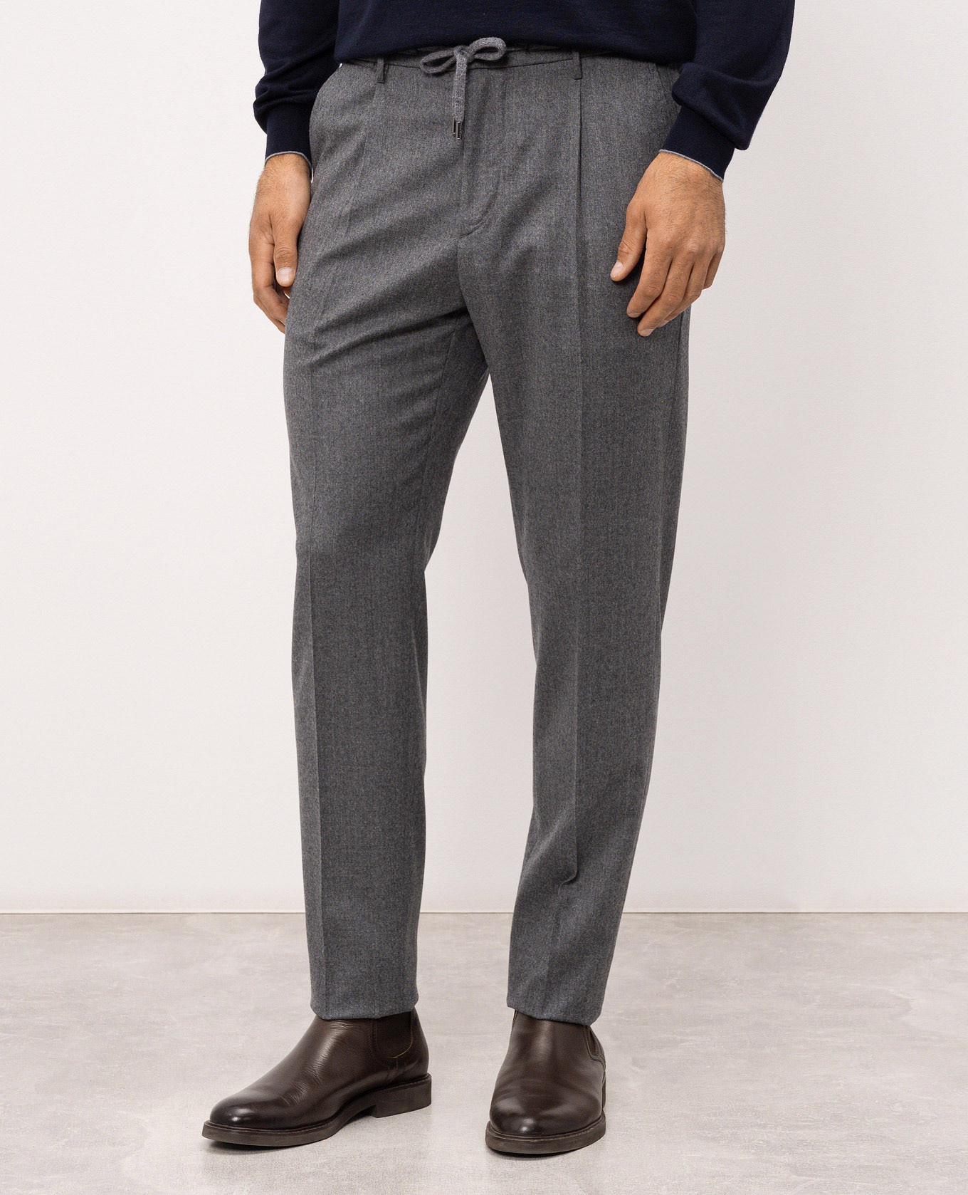 Dark gray wool pants Peserico 3