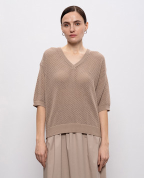Peserico Brown top with monil chain S99110F0709234