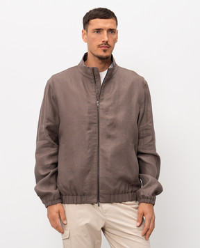 Peserico Brown linen jacket R5227002606