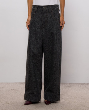 Brunello Cucinelli Grey wool trousers with lapels MD002P9353