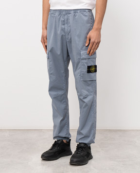 Stone Island Blue joggers with logo patch L1S153100031S0A10