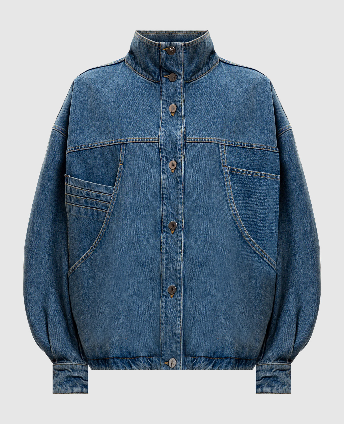 

Blue denim jacket with logo patch The Attico