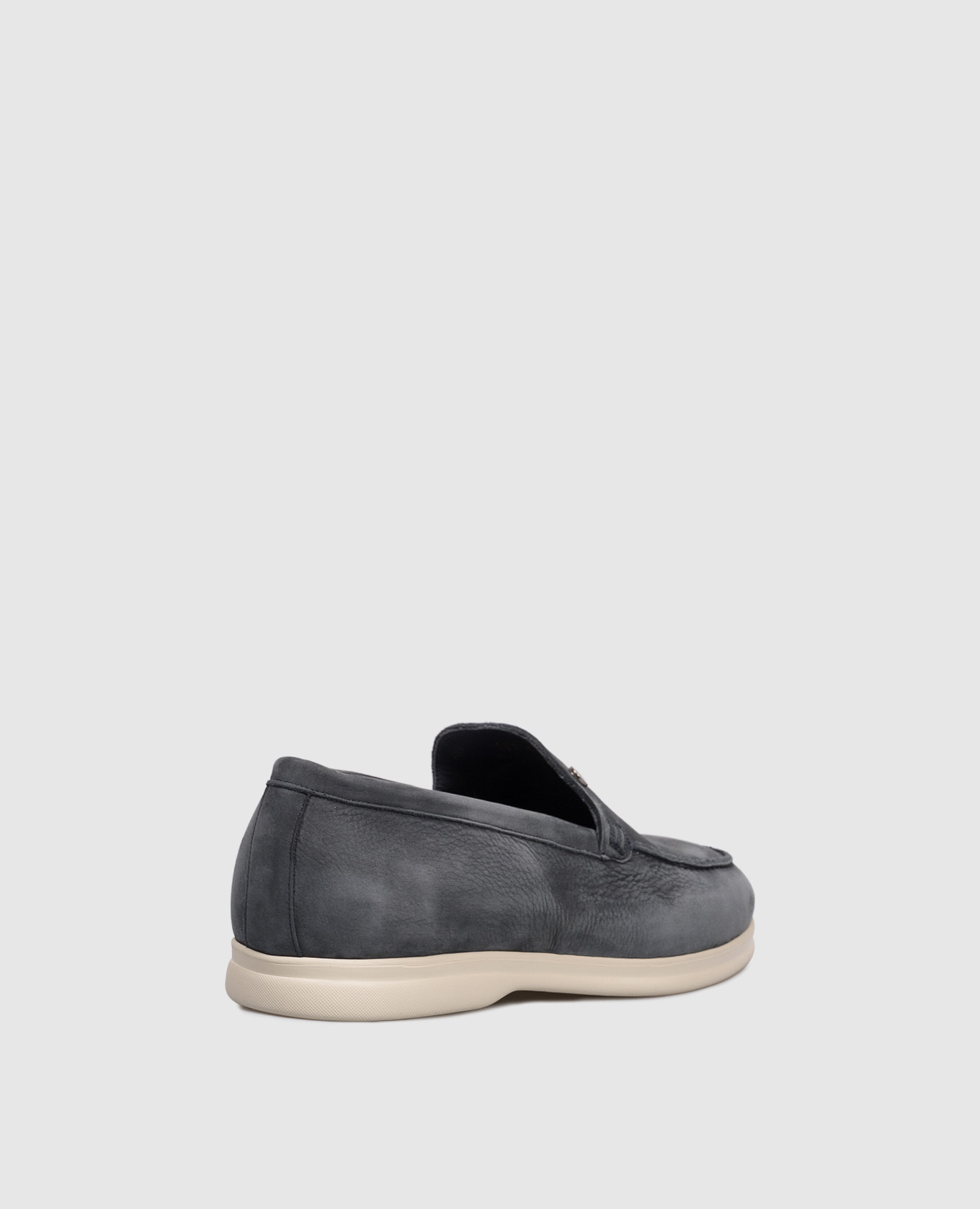 

Grey nubuck loafers with logo Zilli