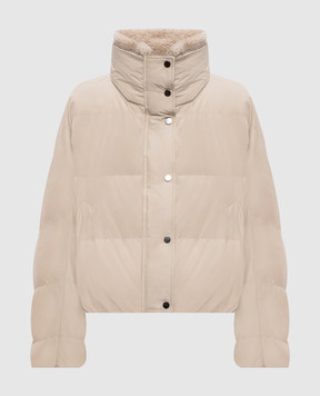 Brunello Cucinelli Beige down jacket with collar MH5257474