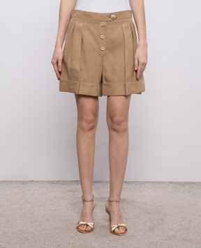 Valentino Brown linen shorts 8B3RF0N89EK
