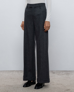 Brunello Cucinelli Grey wool and cashmere trousers MB162P8492