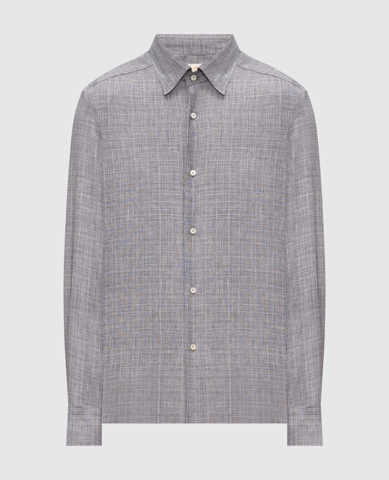 Gray linen, wool and silk shirt