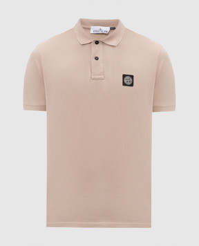 Stone Island Beige polo shirt with logo patch L1S152200008S0017