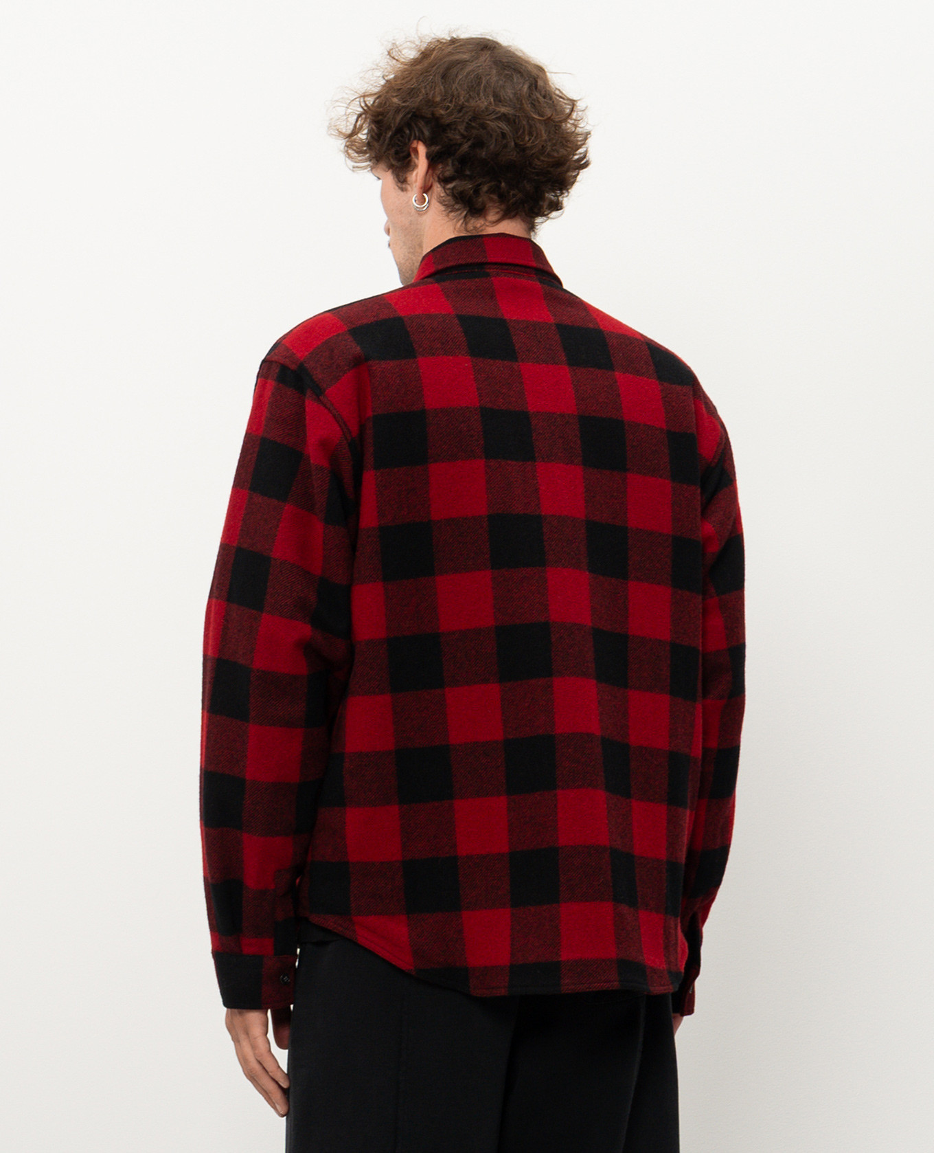 Red checked wool shirt jacket Vetements 4