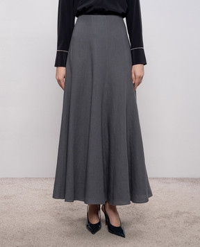 Peserico Gray linen skirt P0518902647