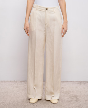 Woolrich Ivory linen pants CFWWTR2025FRUT3043