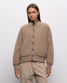Brunello Cucinelli Beige cashmere bomber jacket M12719906P