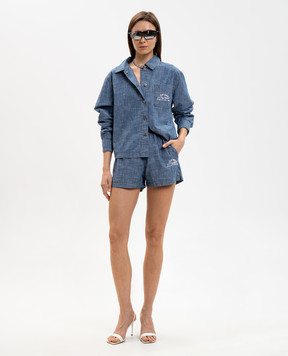 Off-White Blue denim shorts with logo embroidery 2YC01BS26DEN001