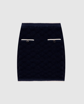 Twinset Blue patterned mini skirt 261TP3030