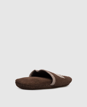 Versace Brown terry slippers with Medusa logo pattern 10242161A17767