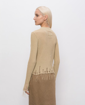 UMA WANG Beige jumper with loose-fitting effect UK7144