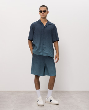 Off-White Blue shirt with Arrow monogram pattern 44MGG01QF26F006