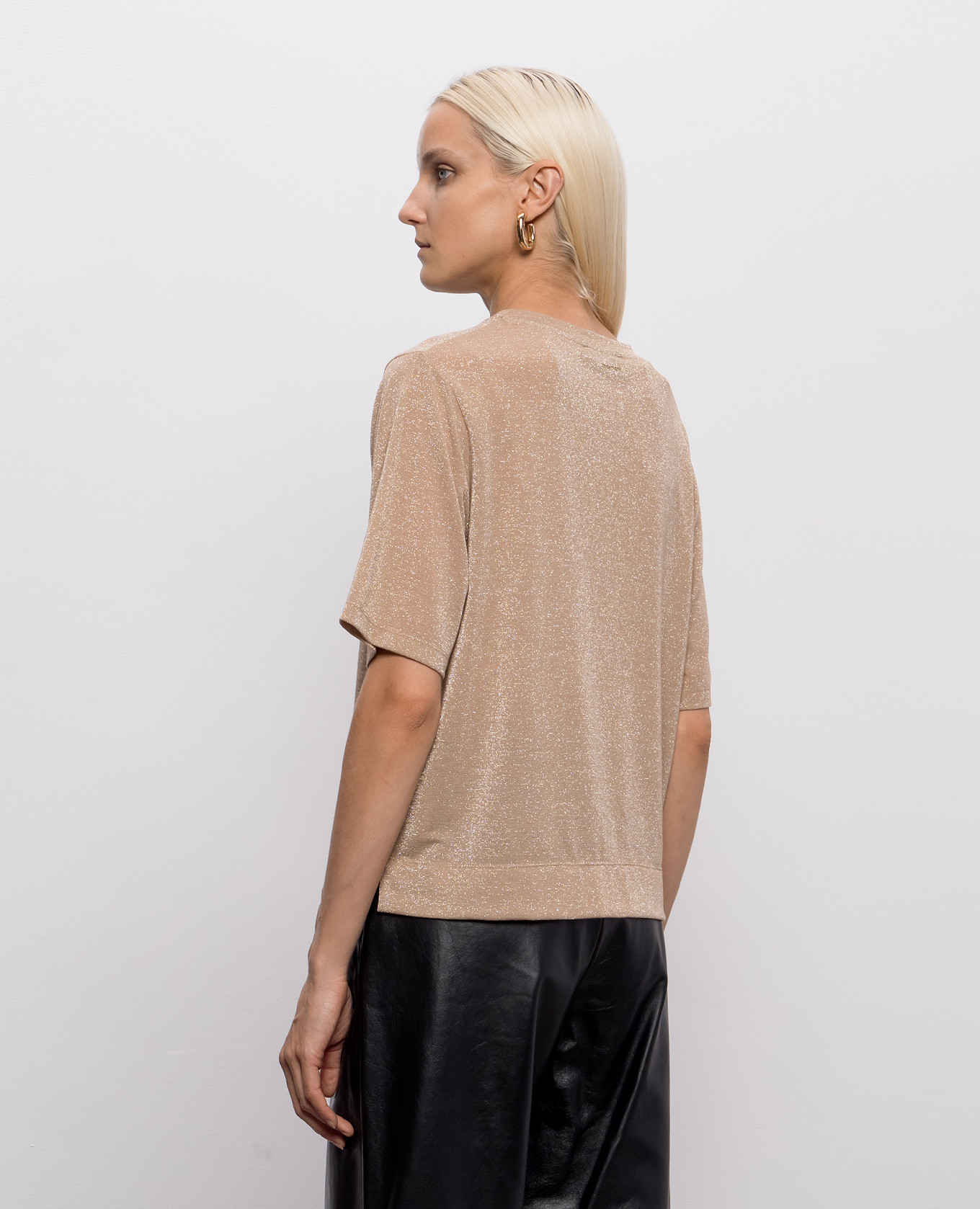 

Iora beige lurex t-shirt Momoni