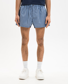 Vetements Blue checked pajama shorts WE76SS386NC