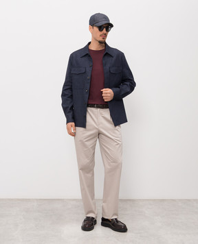 Agnona Blue linen shirt-style jacket TS09U1YU3047