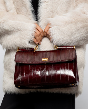 Dolce&Gabbana Burgundy leather bag My Sicily BB7782B8291