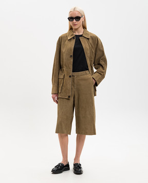 ARMA Jina khaki suede bermuda shorts 005L26102802
