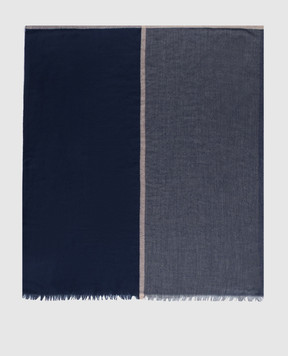 Brunello Cucinelli Blue cashmere and silk scarf MSC606AV