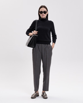 Peserico Gray wool checked pants A0407202563