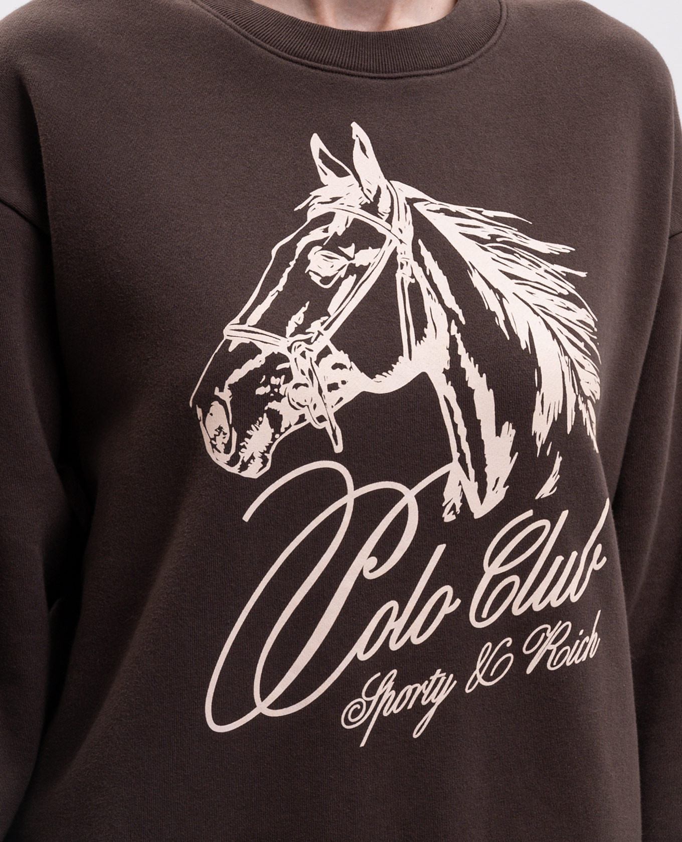 Brown sweatshirt with print Sporty & Rich 5