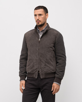 Canali Brown combination jacket LE00145O70477