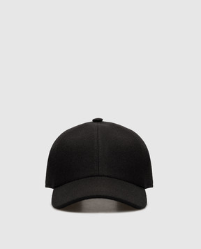 Cashmere&Whiskey Black wool and cashmere cap 9925001