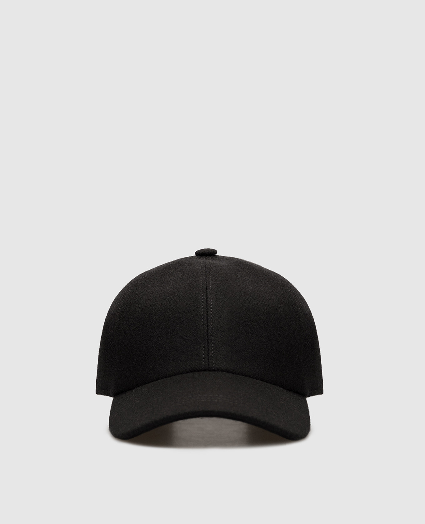 Black wool and cashmere cap