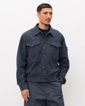 Stone Island Blue jacket with linen L1S154100040S0F35