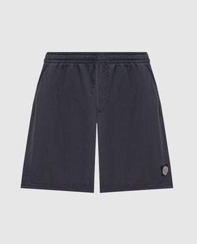Stone Island Blue swim shorts with logo patch L1S15B100B09S0046