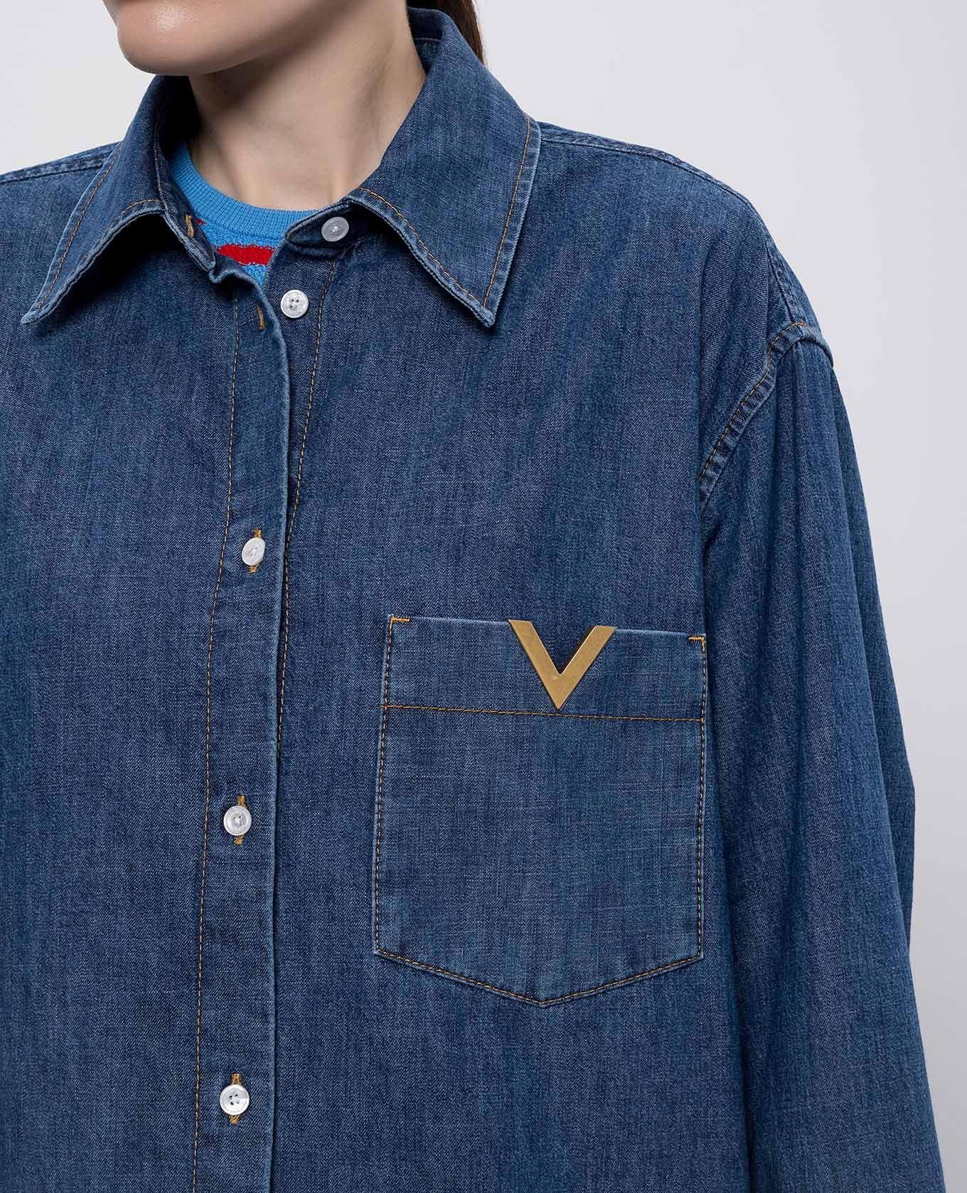 Blue denim shirt Valentino 5